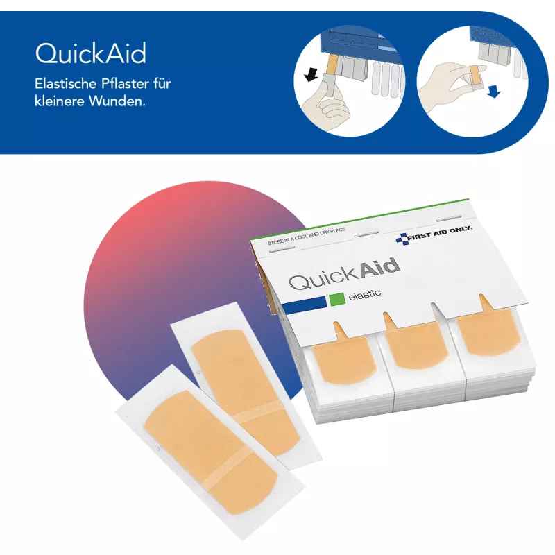 First Aid Only Quick+ Safe DIN EN 15154-4 pirmosios pagalbos dėžutė, mėlyna, tvirtinama prie sienos, ABS plastikas, DIN 13157 komplektacija P-44026 00