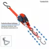 PETEX 43197112 krovinio tvirtinimo diržas su reketu 5 m x 25 mm, LC 350 daN Direct, EN 12195-2