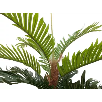 EUROPALMS Kentia Palm dirbtinis augalas, 150cm, 3 tikro medžio kamienai, 21 tekstilės lapas, juodas plastikinis vazonas 82511366