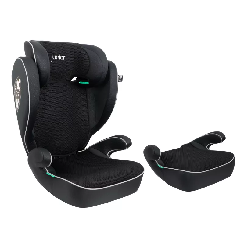 Petex Basic 1500 vaikiška boosterio kėdutė juoda HDPE ECE R129 i-Size 100-150 cm, atsukta į priekį
