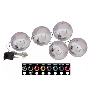 EUROPALMS LED Snowball 8cm, juodas, 5 vienetų rinkinys (83501236)