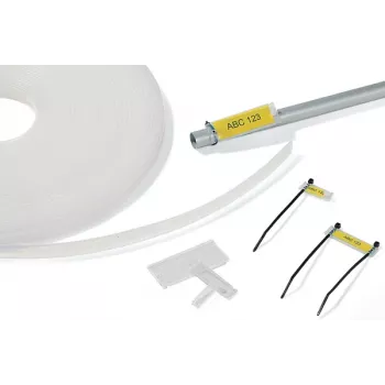 HellermannTyton HCR 12 permatomas PVC žymėjimo nešiklis, 25 m x 13 mm, termotransferinis spausdinimas