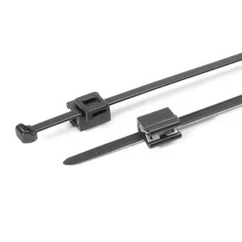 HellermannTyton T50ROSEC5B-PA66HS/PA66HIRHS-BK kabelio raištis su eglutės tvirtinimu, 200 x 4,6 mm, juodas, 500 vnt. 150-40581