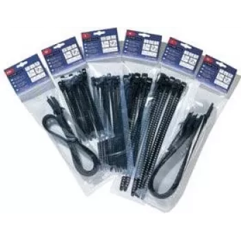 HellermannTyton SOFTFIX atsegami ryšio juosta 180mm x 7mm juoda, 16 vnt. (115-07190)