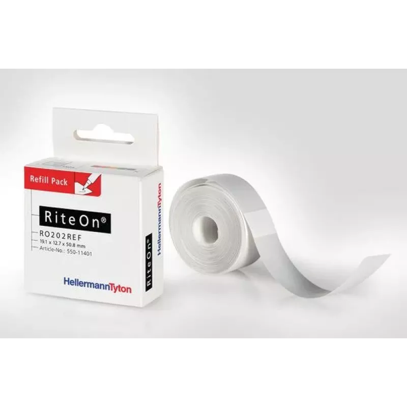 HellermannTyton RiteOn papildymo rinkinys etiketės baltos 100 vienetų lape (550-71401)