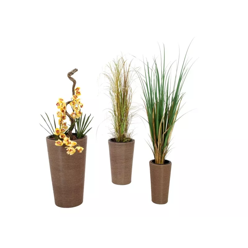 EUROPALMS India dekoratyvinių vazonų rinkinys, 3 dydžių, pilko akmens vaizdas, vidaus/lauko 83011268