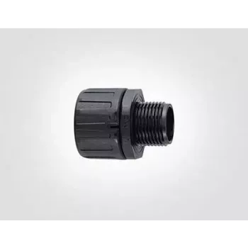 HellermannTyton HG25-S-M25 PA66 BK 10 tiesusis jungtis, M25 sriegis, 25 mm gofruotam vamzdžiui, juoda