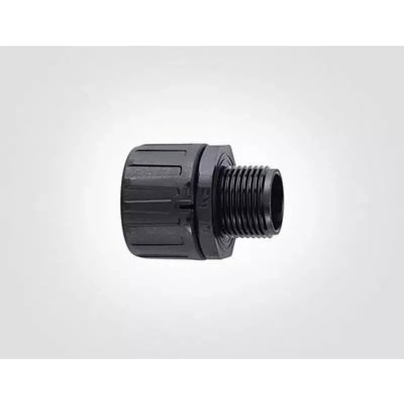 HellermannTyton HG25-S-M25 PA66 BK 10 tiesusis jungtis, M25 sriegis, 25 mm gofruotam vamzdžiui, juoda