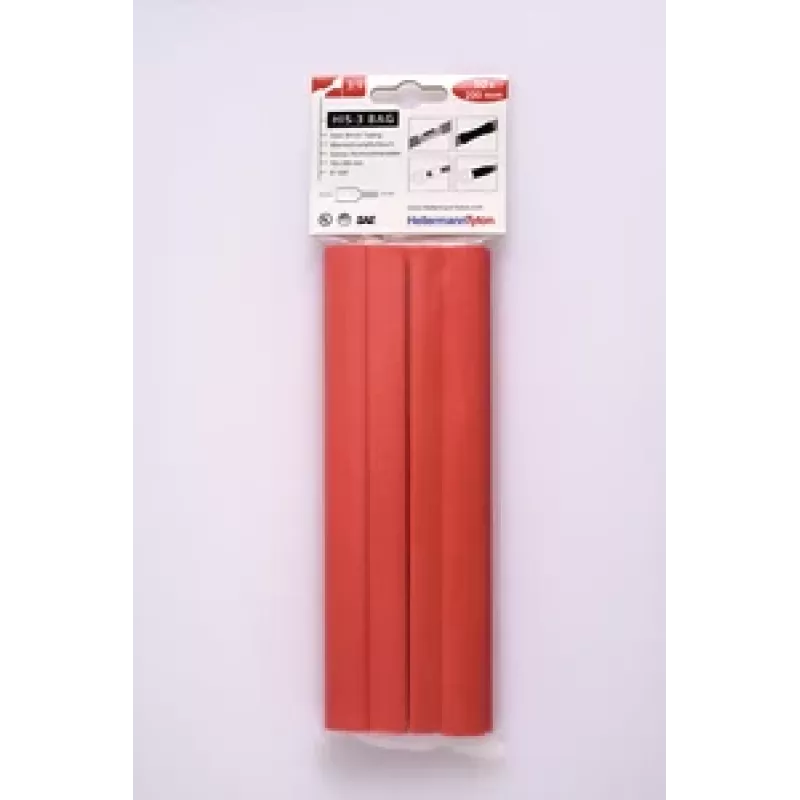 HELLERMANNTYTON HIS-3 šilumai susitraukiantis vamzdelis, 3:1, 12 mm / 4 mm, raudonas 308-31211