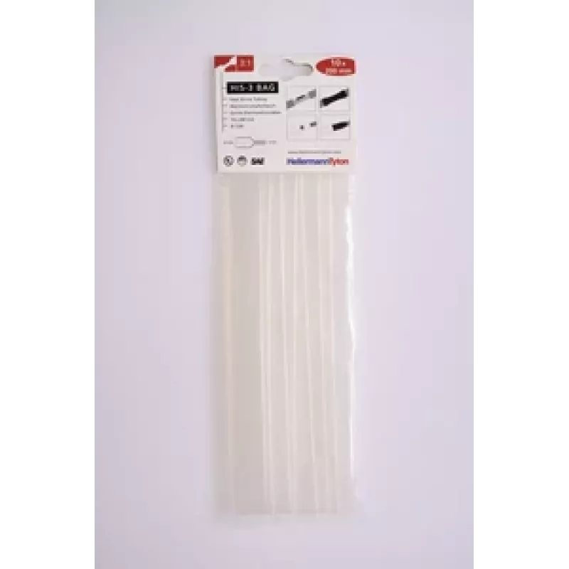 HellermannTyton HIS-3 termiškai susitraukiantis vamzdelis, 3:1, 12 mm / 4 mm, permatomas, 10 vienetų 308-31215