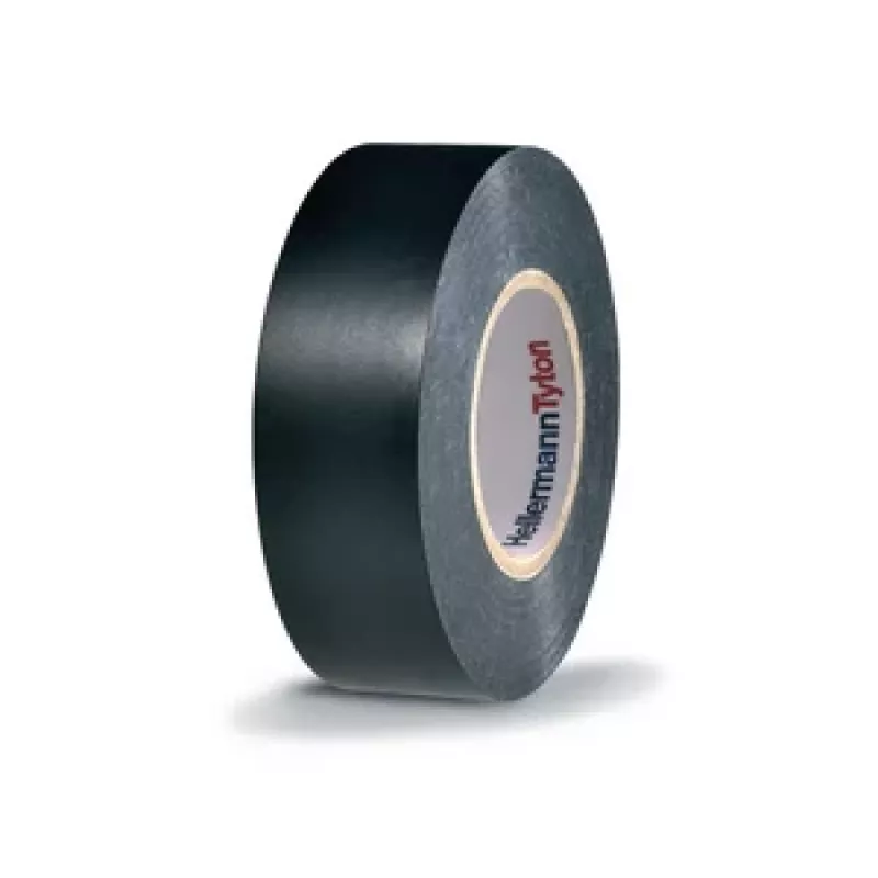 HellermannTyton HTAPE-FLEX1000+ juoda PVC elektros izoliacinė juosta, 19 mm x 20 m, 105°C, RoHS 710-00602
