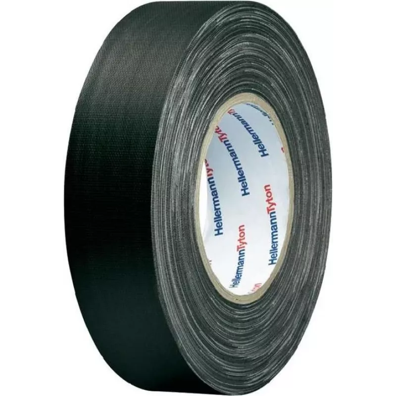 HellermannTyton HelaTape Tex audinio izoliacinė juosta 19mm x 10m, juoda, medvilnės-poliesterio 712-00204