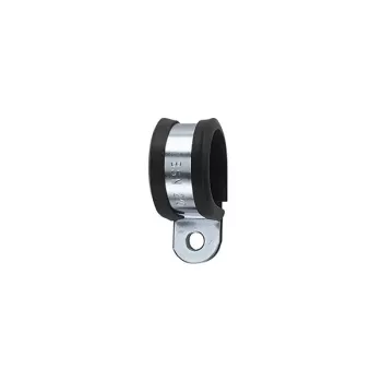 HellermannTyton AFCS63-GS/PVC-BK/ML varžtinis tvirtinimo spaustukas kabeliams, žarnoms, vamzdžiams, maks. pluošto skersmuo 63 mm, chloropreno apsauginis profilis, juodas 166-50608