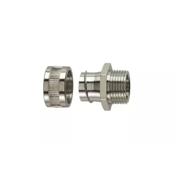 HellermannTyton SC40-FM-M40 nikeliuoto žalvario jungtis M40, skirta 40 mm SC gofruotam vamzdžiui