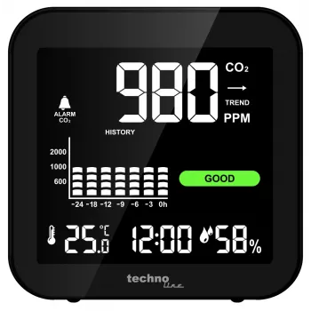 Technoline WL1025 CO2 monitorius su temperatūros ir drėgmės matavimu