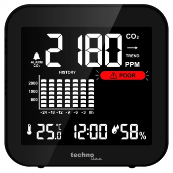 Technoline WL1025 CO2 monitorius su temperatūros ir drėgmės matavimu