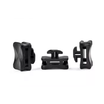 HellermannTyton ACFM8W6.2PT3-PA66/6HIRHS-BK kabelių raiščių laikiklis profilinėms juostoms, termiškai stabilizuotas, atsparus smūgiams, juodas, 25 vnt. 151-03249
