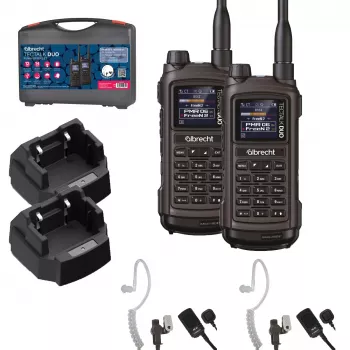 Albrecht Tectalk Duo PMR446 + Freenet 1W dvipusio ryšio radijo rinkinys su kietu nešiojimo dėklu (2 vnt.) 29148.S1