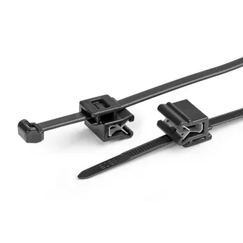 HellermannTyton T50ROSEC5A-PA66W-BK kabelių raištis su spaustuku, 200 mm x 4,6 mm, juodas, 100 vnt. 156-03219