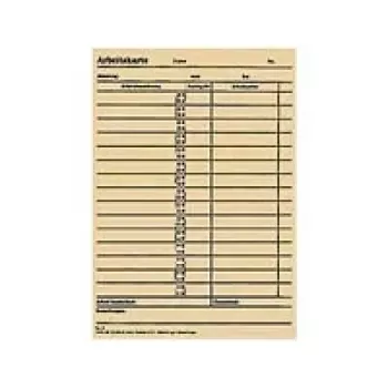 BÜRK MOBATIME laiko kortelė ZS 5200 laiko registravimo aparatui, 100 vnt., žalias spaudinys ant balto kartono, 189 x 86 mm B01830040500