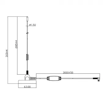 Midland Albrecht MAG31 DAB+ magnetinio pagrindo antena su stiprintuvu, Band III, 3 m kabelis, SMB jungtis 62336