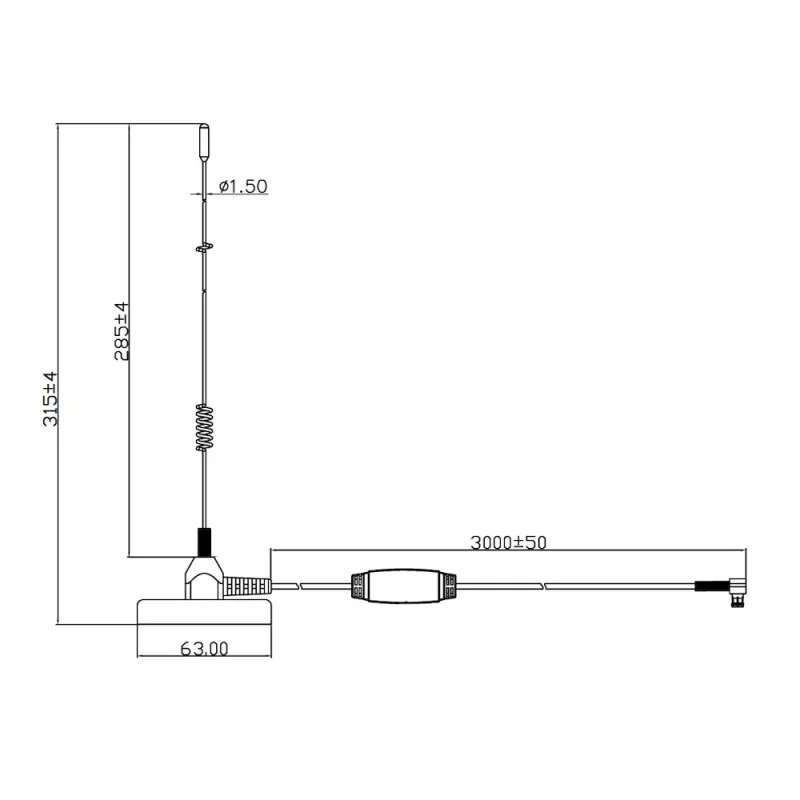 Midland Albrecht MAG31 DAB+ magnetinio pagrindo antena su stiprintuvu, Band III, 3 m kabelis, SMB jungtis 62336
