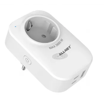 ALLNET ESP32 WiFi išmanusis kištukas su energijos stebėjimu ir 2x USB įkrovikliu ALL3079