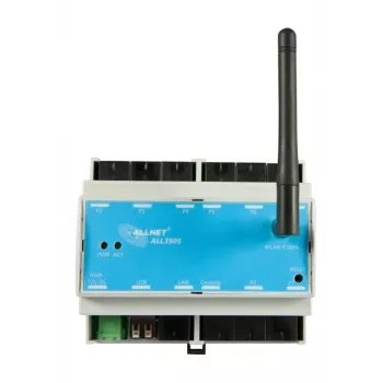 ALLNET ALL3505v2 IP pastatų automatizavimo valdiklis su 8 jutiklių prievadais, DIN bėgelio tvirtinimas