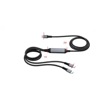 ALLNET USB-C PD įkrovimo skirstytuvas 100W (70W+30W), tik įkrovimui, juodas S217890