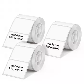 Olympia 6321 Terminio popieriaus etikečių ritinys 40 mm x 30 mm baltas 690 etikečių