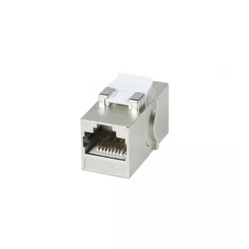 SYNERGY21 S216317V4 Cat6A ekranuotas RJ45 Keystone sujungimo modulis, moteriškas-moteriškas, slimline trumpas, metalinis korpusas