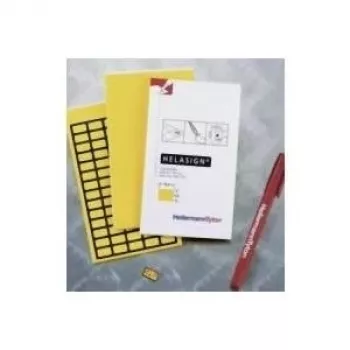 HellermannTyton 598-92427 Nuimami geltoni vinilo terminio perkėlimo lipdukai, 44 x 10 mm, 440 lipdukų