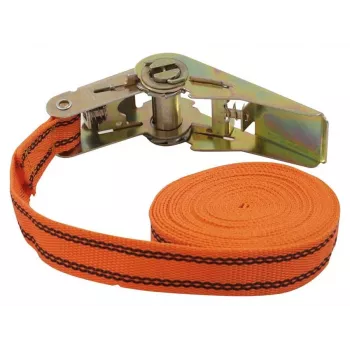 Petex vientisas tempimo diržas su reketu, 5 m x 25 mm, oranžinės spalvos (43192635)