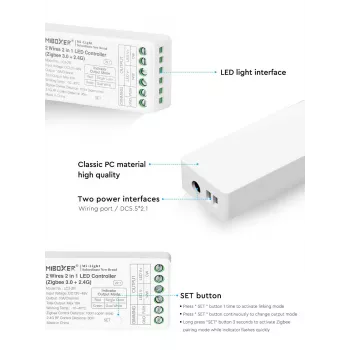 SYNERGY21 Synergy 21 CCT LED valdiklis 2 kanalų Zigbee*Milight/Miboxer* (LC2-ZR)