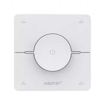Miboxer K0 2,4GHz dvigubos baltos CCT LED nuotolinio valdymo pultas su sukimosi ratuku, 4 scenos, baltas