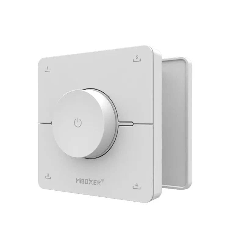 Miboxer K0 2,4GHz dvigubos baltos CCT LED nuotolinio valdymo pultas su sukimosi ratuku, 4 scenos, baltas