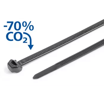 HellermannTyton S50ROS-PP-BK juodas polipropileno kabelių raištis 200 mm x 4,9 mm, atsparus cheminėms medžiagoms (1000 vnt.) 118-00270