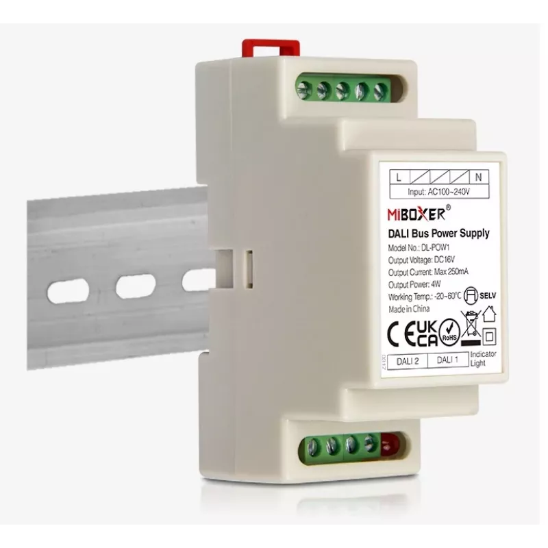 Miboxer Synergy 21 LED DALI magistralės maitinimo šaltinis DIN bėgiui (DL-POW1)
