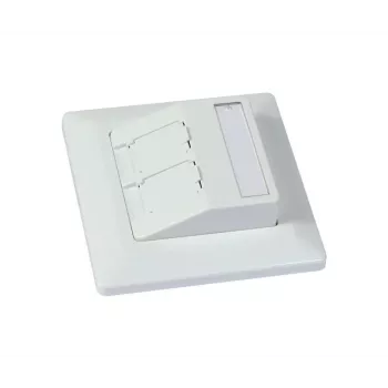 SYNERGY21 Keystone modulių laikiklis įleidžiamam montavimui 2xTP moduliui, grynai balta, apvalus S216330V3
