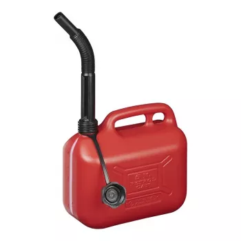 IWH 087694 5 L HDPE kuro kanistras su lanksčiu snapeliu, raudonas