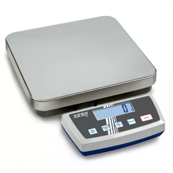 KERN DE 6K1D precizinės platforminės svarstyklės, 6 kg talpa, 1 g/2 g skiriamoji geba, maitinamos baterijomis arba elektros tinklu