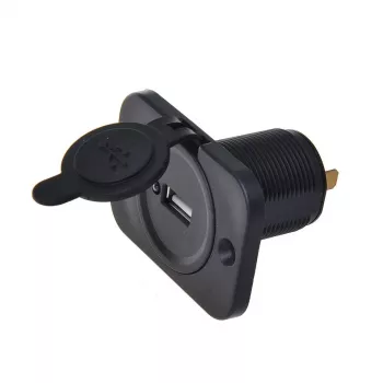 IWH USB įleidžiamas įkrovimo lizdas 12/24V, 2.1A, 1x USB-A, skydinis montavimas 019004