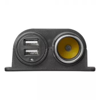 IWH 12/24V transporto priemonės maitinimo lizdas su 2 USB prievadais, bendra 4.2A išėjimo galia (019010)
