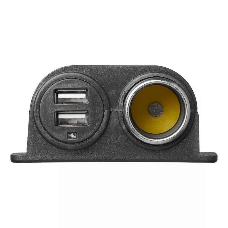 IWH 12/24V transporto priemonės maitinimo lizdas su 2 USB prievadais, bendra 4.2A išėjimo galia (019010)