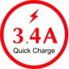IWH dvigubas USB automobilinis įkroviklis 3-in-1 12/24V 3,4A juodas (19061)