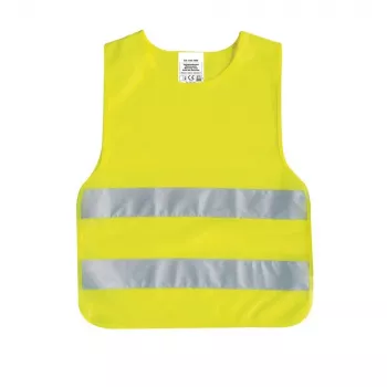 IWH 453502 vaikiška ryškiaspalvė saugos liemenė EN 1150, fluorescencinė geltona, su kibukais, unisex