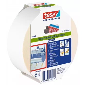 tesa 51960 dvipusė lipni juosta, permatoma, 50 mm x 25 m 51960-00001-11
