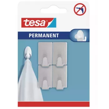 tesa Permanent Hook Rectangular S Metal, chromuotas, lipnus, 1,5 kg, 1 vnt. 66612-00000-00