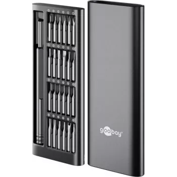 Goobay 77836 24 dalių precizinis atsuktuvų rinkinys su magnetiniu antgalių laikikliu