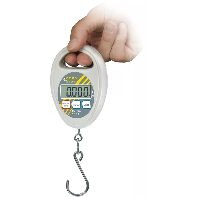 KERN HDB 5K5N skaitmeninės pakabinamos svarstyklės, 5 kg talpa, 5 g tikslumas